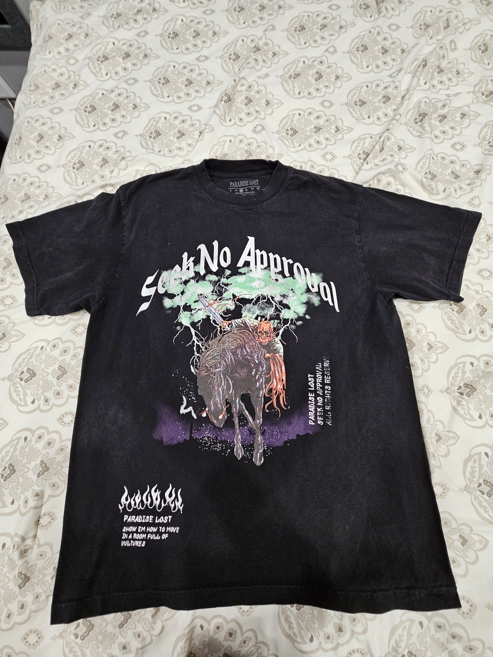 Black Graphic Short-Sleeve Tee - Seek No Approval